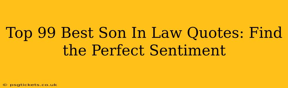 Top 99 Best Son In Law Quotes: Find the Perfect Sentiment
