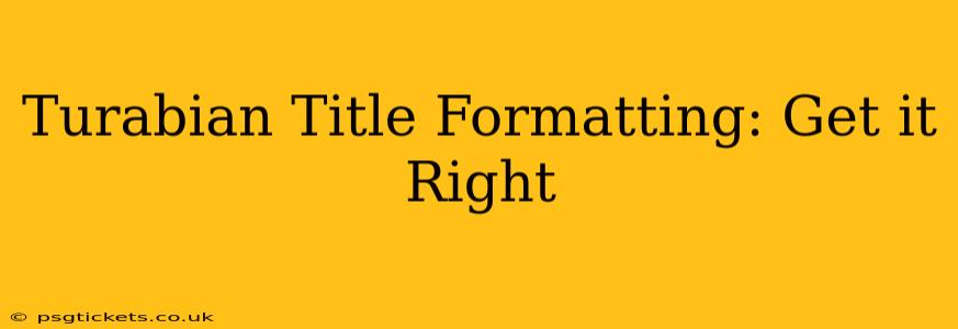 Turabian Title Formatting: Get it Right