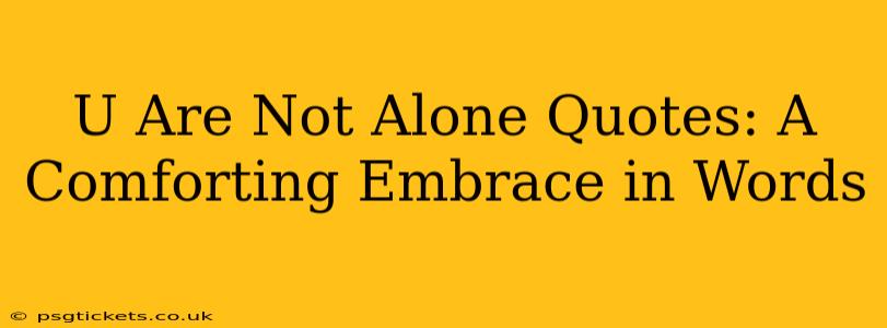 U Are Not Alone Quotes: A Comforting Embrace in Words
