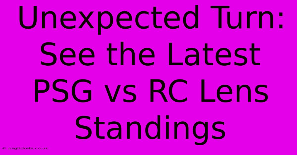 Unexpected Turn: See The Latest PSG Vs RC Lens Standings