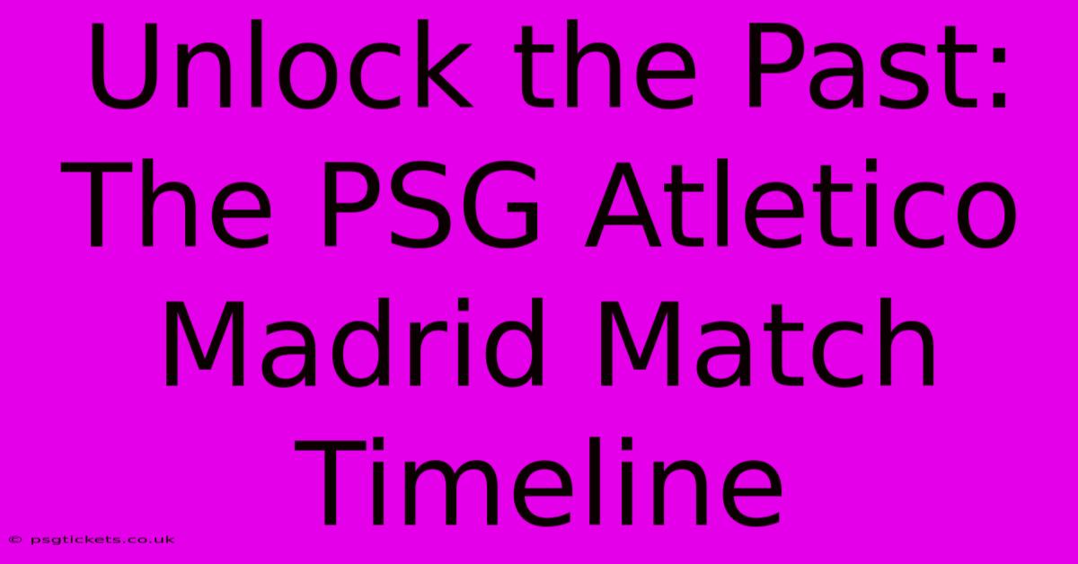 Unlock The Past: The PSG Atletico Madrid Match Timeline