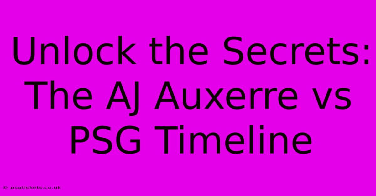 Unlock The Secrets: The AJ Auxerre Vs PSG Timeline