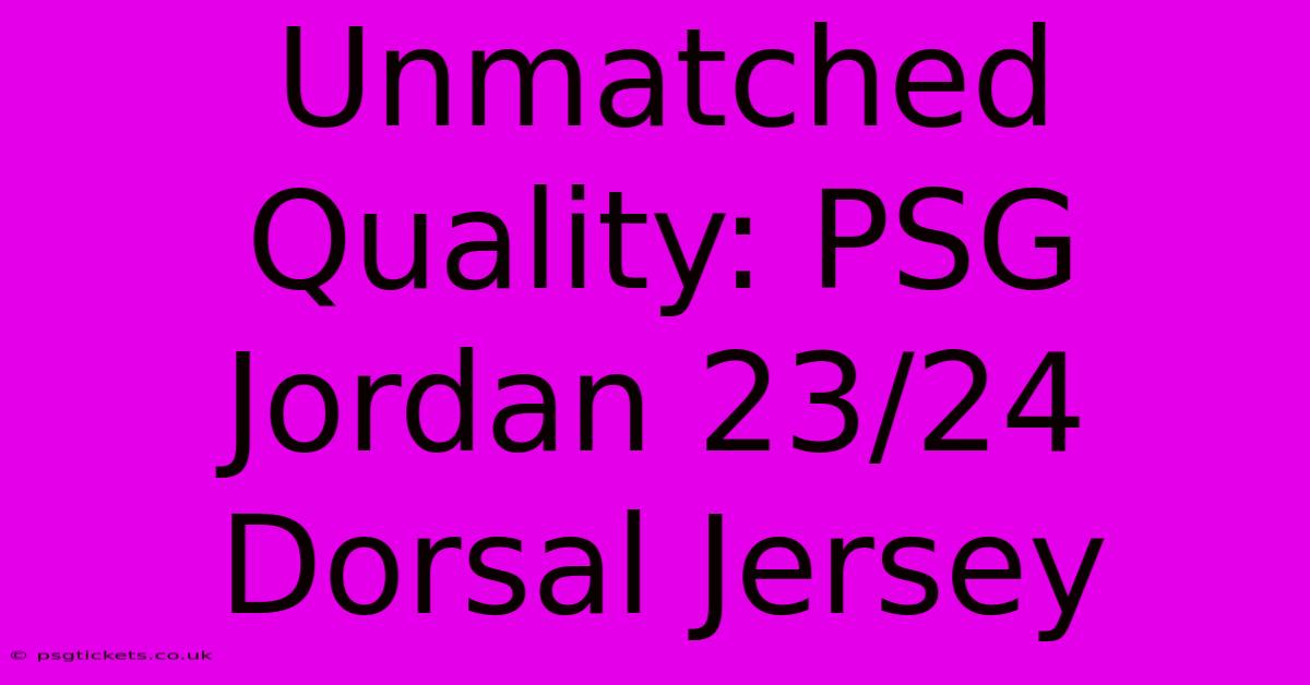 Unmatched Quality: PSG Jordan 23/24 Dorsal Jersey