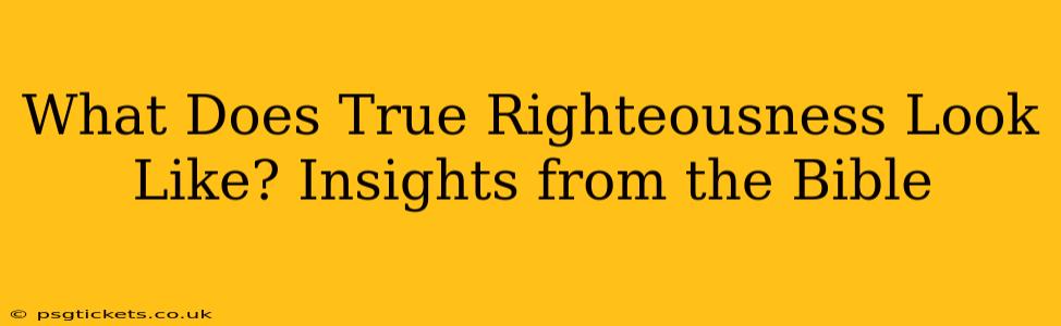 What Does True Righteousness Look Like? Insights from the Bible