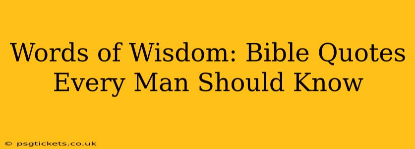 Words of Wisdom: Bible Quotes Every Man Should Know