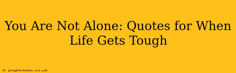 You Are Not Alone: Quotes for When Life Gets Tough